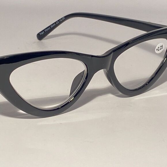 1172 Emma Cateye Reading Glasses 2.25 Black Readers NWT - Picture 7 of 9